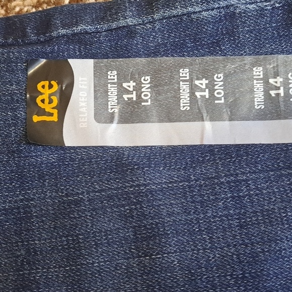 Lee Relaxed Fit Straight Leg Mid Rise Jaded Mid Wash Jeans 14 Long NEW - Picture 3 of 8
